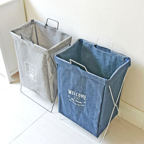 Cesta de almacenamiento plegable de lino estilo japonés