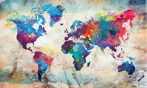Cuadro Decorativo Mapa del Mundo en Diamante