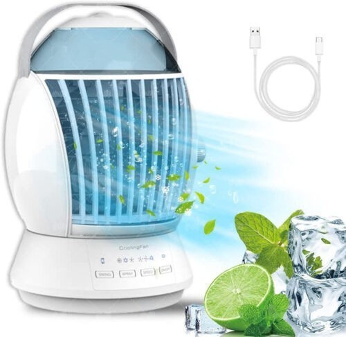 Ventilador Portátil 3 en 1 con Humidificador – Aire Fresco y Silencioso