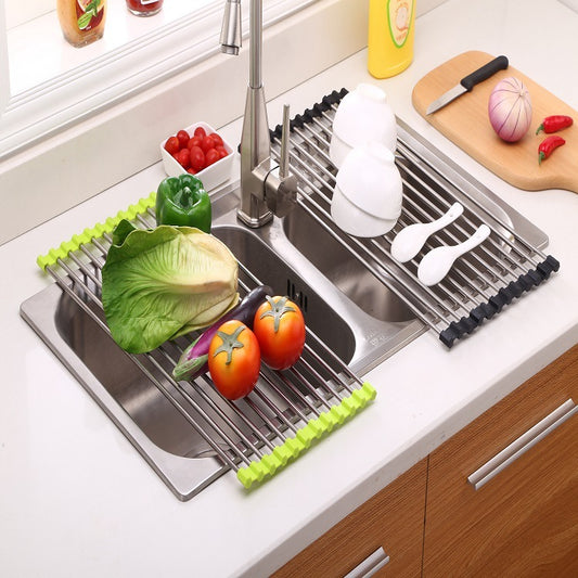 Escurridor Plegable de Acero Inoxidable para Fregadero
